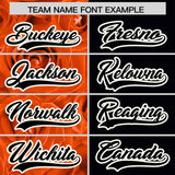 Custom Orange Black Split Rose Print Authentic Baseball Jersey