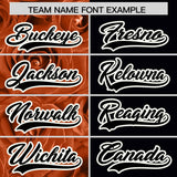 Custom Texas Orange Black Split Rose Print Authentic Baseball Jersey