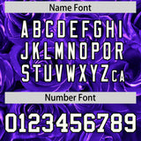 Custom Purple Black Split Rose Print Authentic Baseball Jersey