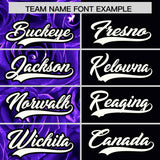 Custom Purple Black Split Rose Print Authentic Baseball Jersey