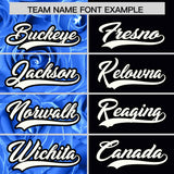Custom Powder Blue Black Split Rose Print Authentic Baseball Jersey