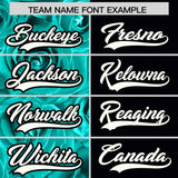 Custom Bright Green Black Split Rose Print Authentic Baseball Jersey