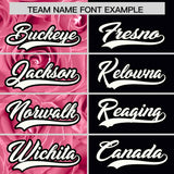 Custom Light Pink Black Split Rose Print Authentic Baseball Jersey