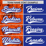 Custom Orange Royal Split Rose Print Authentic Baseball Jersey