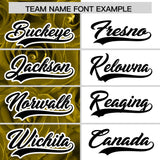 Custom Old Gold White Split Rose Print Authentic Baseball Jersey