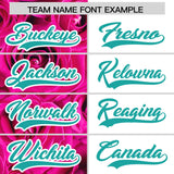Custom Pink White Split Rose Print Authentic Baseball Jersey