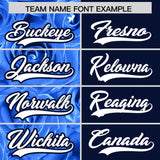 Custom Powder Blue Navy Split Rose Print Authentic Baseball Jersey