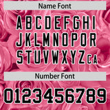 Custom Light Pink White Split Rose Print Authentic Baseball Jersey