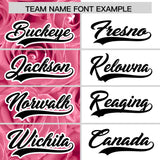 Custom Light Pink White Split Rose Print Authentic Baseball Jersey