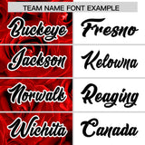 Custom Red White Split Rose Print Authentic Baseball Jersey