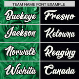 Custom Kelly Green Black Split Rose Print Authentic Baseball Jersey
