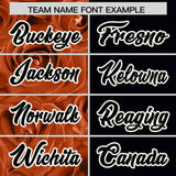 Custom Texas Orange Black Split Rose Print Authentic Baseball Jersey