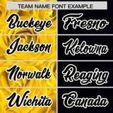 Custom Gold Black Split Rose Print Authentic Baseball Jersey