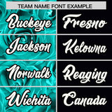 Custom Bright Green Black Split Rose Print Authentic Baseball Jersey