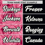 Custom Light Pink Black Split Rose Print Authentic Baseball Jersey