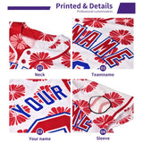 Custom Aqua Pink Split Rose Print Authentic Baseball Jersey