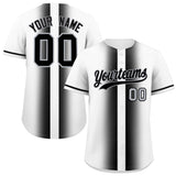 Custom White Black Lapel Gradient Fashion Authentic Baseball Jersey