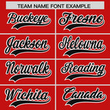 Custom Red White Lapel Gradient Fashion Authentic Baseball Jersey