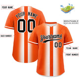 Custom Orange White Lapel Gradient Fashion Authentic Baseball Jersey