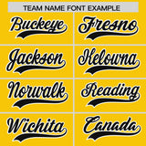 Custom Gold White Lapel Gradient Fashion Authentic Baseball Jersey