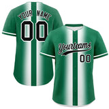 Custom Kelly Green White Lapel Gradient Fashion Authentic Baseball Jersey
