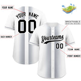 Custom White Silver Lapel Gradient Fashion Authentic Baseball Jersey