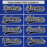 Custom Royal White Lapel Gradient Fashion Authentic Baseball Jersey