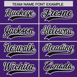 Custom Purple White Lapel Gradient Fashion Authentic Baseball Jersey