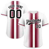 Custom White Crimson Lapel Gradient Fashion Authentic Baseball Jersey