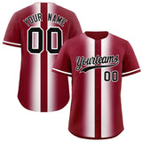 Custom Crimson White Lapel Gradient Fashion Authentic Baseball Jersey