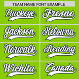 Custom Neon Green Navy Lapel Gradient Fashion Authentic Baseball Jersey