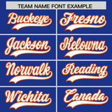 Custom Royal Orange Lapel Gradient Fashion Authentic Baseball Jersey