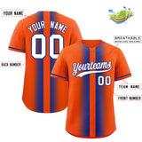 Custom Orange Royal Lapel Gradient Fashion Authentic Baseball Jersey