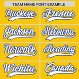 Custom Gold Royal Lapel Gradient Fashion Authentic Baseball Jersey