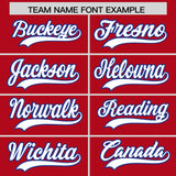 Custom Red Royal Lapel Gradient Fashion Authentic Baseball Jersey