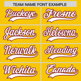 Custom Gold Crimson Lapel Gradient Fashion Authentic Baseball Jersey