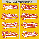 Custom Gold Red Lapel Gradient Fashion Authentic Baseball Jersey