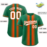 Custom Kelly Green Orange Lapel Gradient Fashion Authentic Baseball Jersey