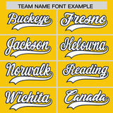 Custom Gold Navy Lapel Gradient Fashion Authentic Baseball Jersey