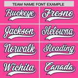 Custom Pink Navy Lapel Gradient Fashion Authentic Baseball Jersey