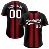 Custom Black Red Lapel Gradient Fashion Authentic Baseball Jersey