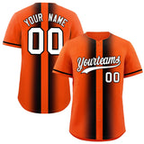Custom Orange Black Lapel Gradient Fashion Authentic Baseball Jersey