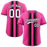 Custom Pink Black Lapel Gradient Fashion Authentic Baseball Jersey