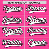 Custom Pink Black Lapel Gradient Fashion Authentic Baseball Jersey