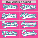 Custom Pink Aqua Lapel Gradient Fashion Authentic Baseball Jersey