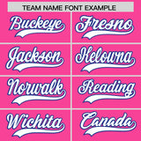 Custom Pink Royal Lapel Gradient Fashion Authentic Baseball Jersey