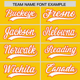 Custom Gold Orange Lapel Gradient Fashion Authentic Baseball Jersey