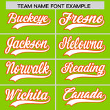 Custom Neon Green Orange Lapel Gradient Fashion Authentic Baseball Jersey