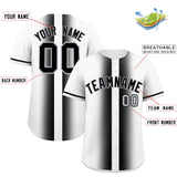Custom White Black Lapel Gradient Fashion Authentic Baseball Jersey