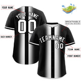 Custom Black White Lapel Gradient Fashion Authentic Baseball Jersey